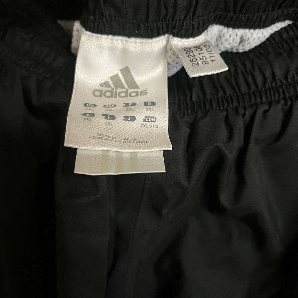 Vintage Adidas Y2K Baggy Windbreaker Basketball Track Back Zip Sweat Pants 2XL